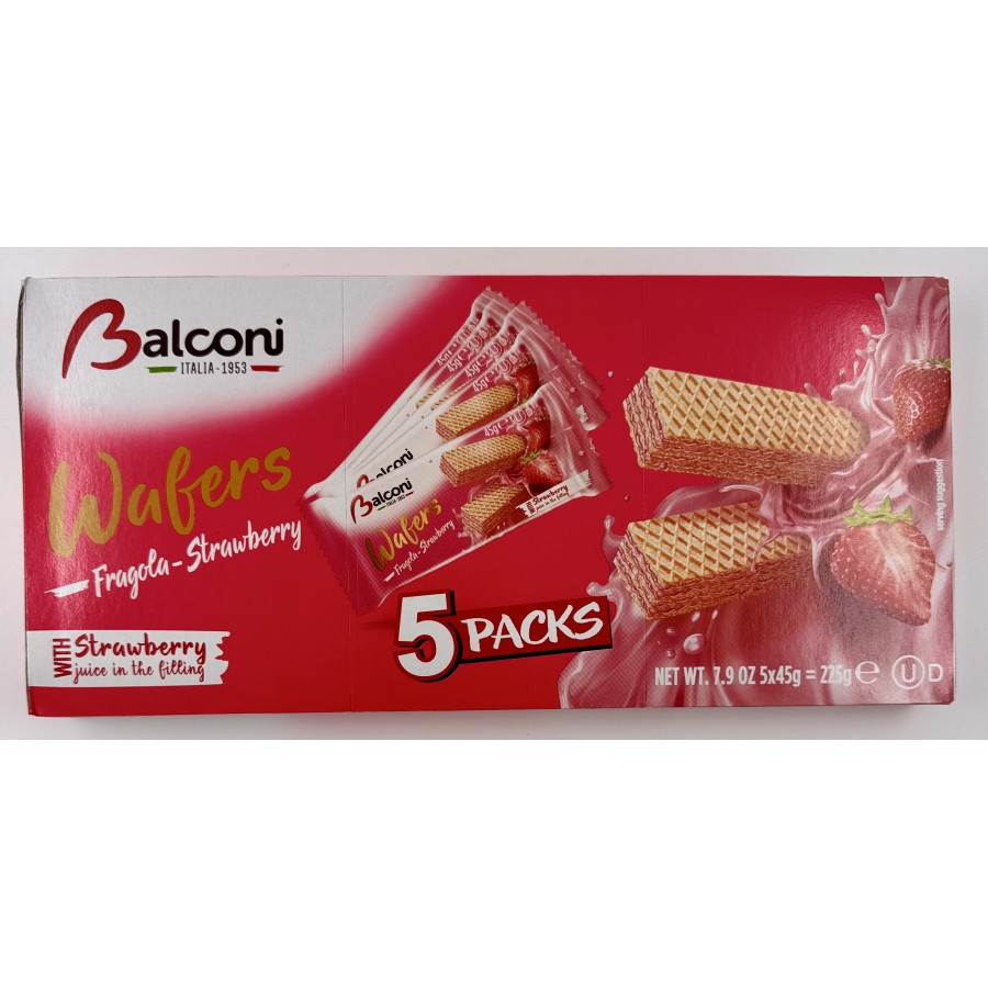 WAFFER MORANGO BALCONI 45GRX5
