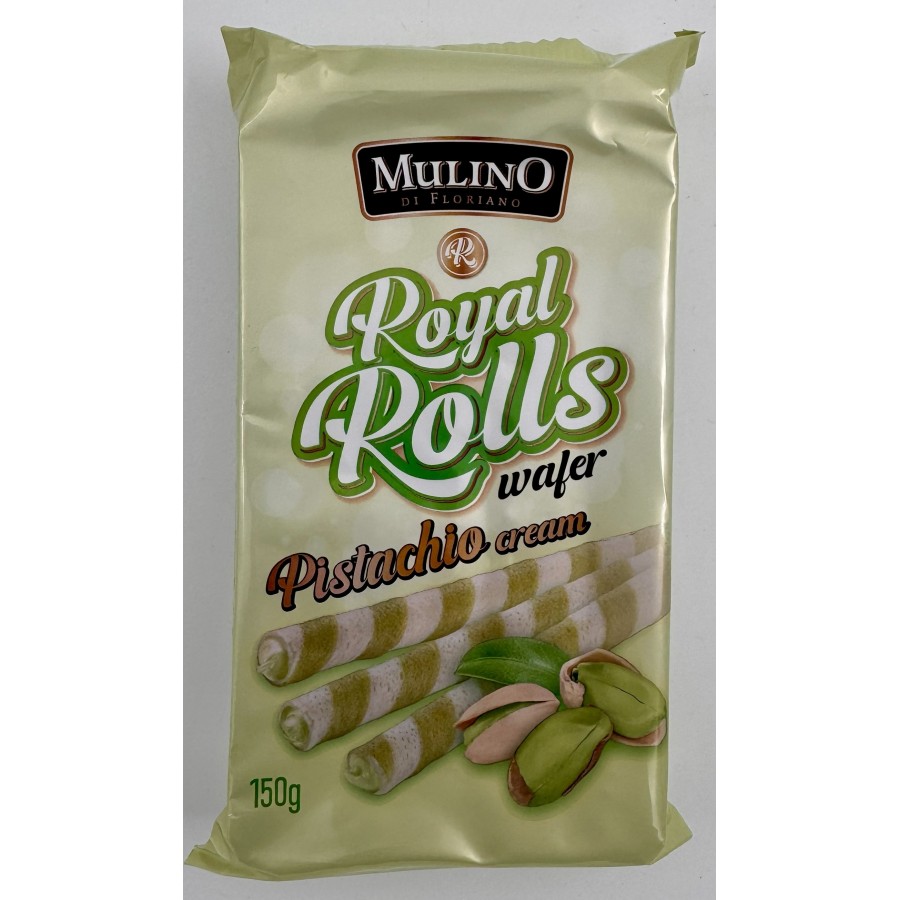 ROYAL ROLLS WAFER PISTACHO MULLINO 150GR