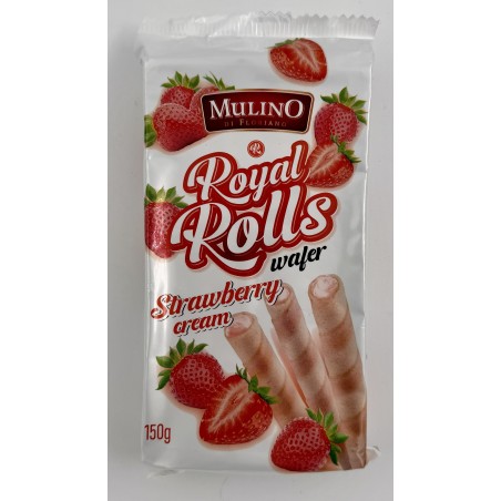 WAFFER ROYAL ROLLS MORANGO MULINO 150GR