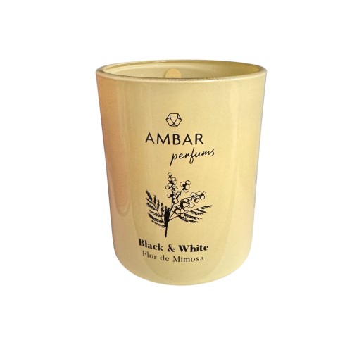 VELA AMBAR FLOR DE MIMOSA BLACK & WHITE 140G