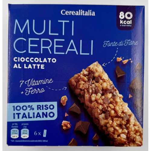 BARRITAS MULTI CEREAL CIOCCOLATO AL LATTE 80KCAL126G